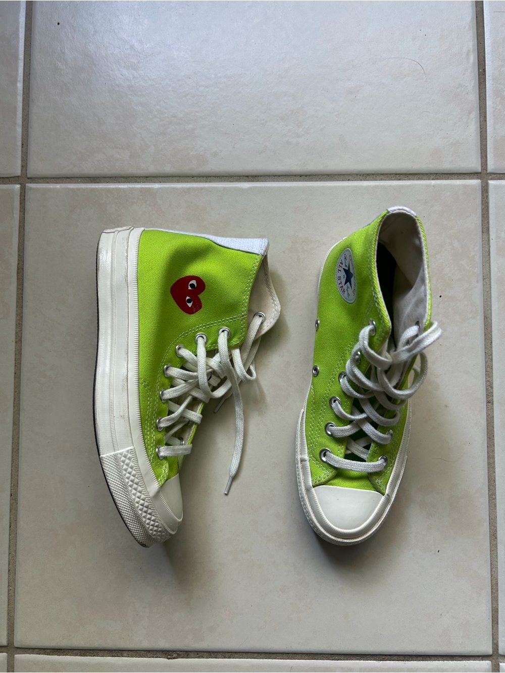 Converse x CDG PLAY Chuck 70 Green High Tops Women 6